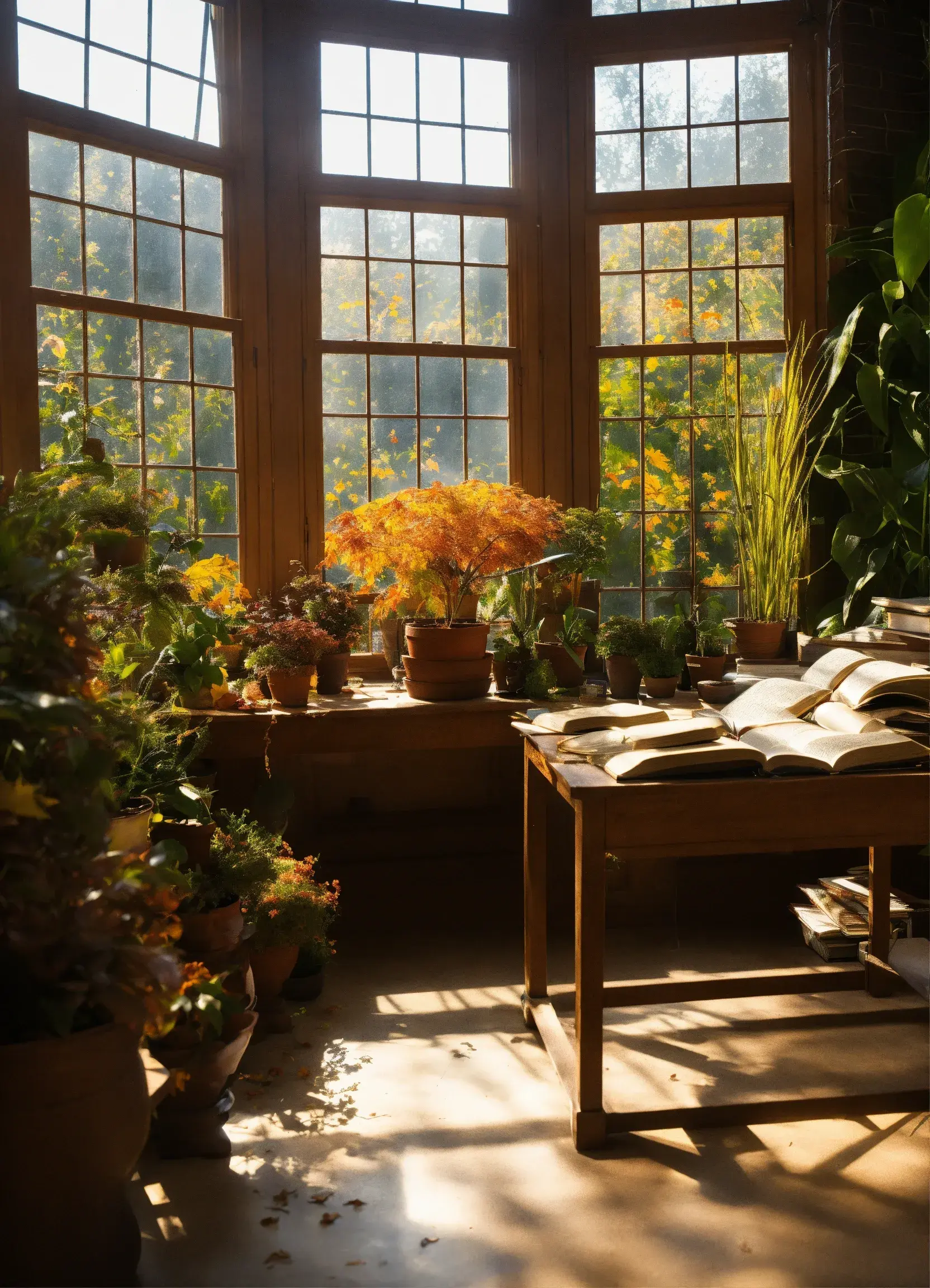 Keuken met houten oppervlakken en kruidentuin
